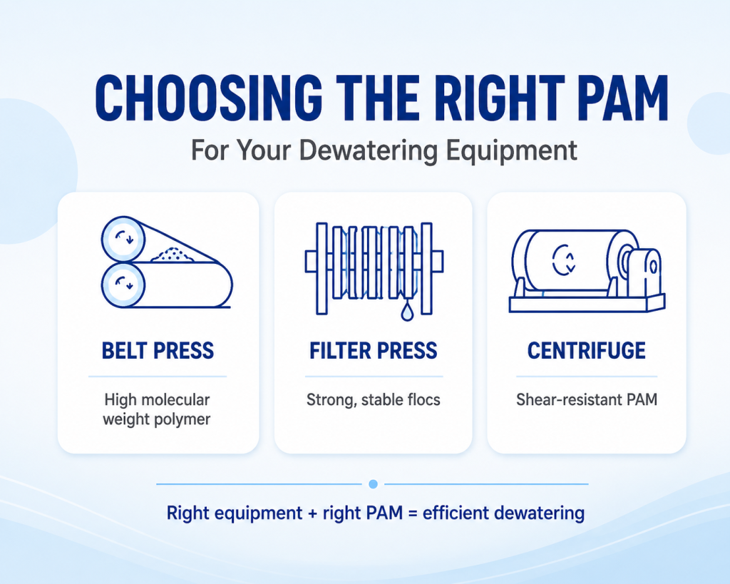How to Choose PAM for Different Sludge Dewatering Equipment?