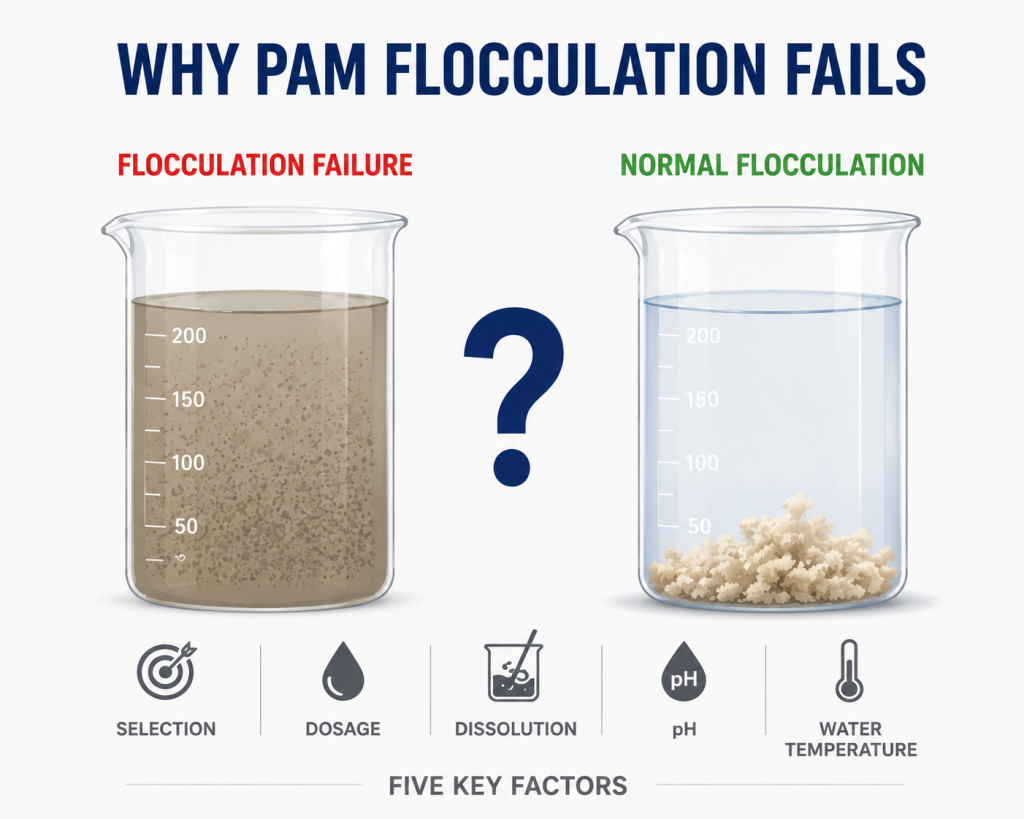 Why Is PAM Not Flocculating? Common Causes & Solutions