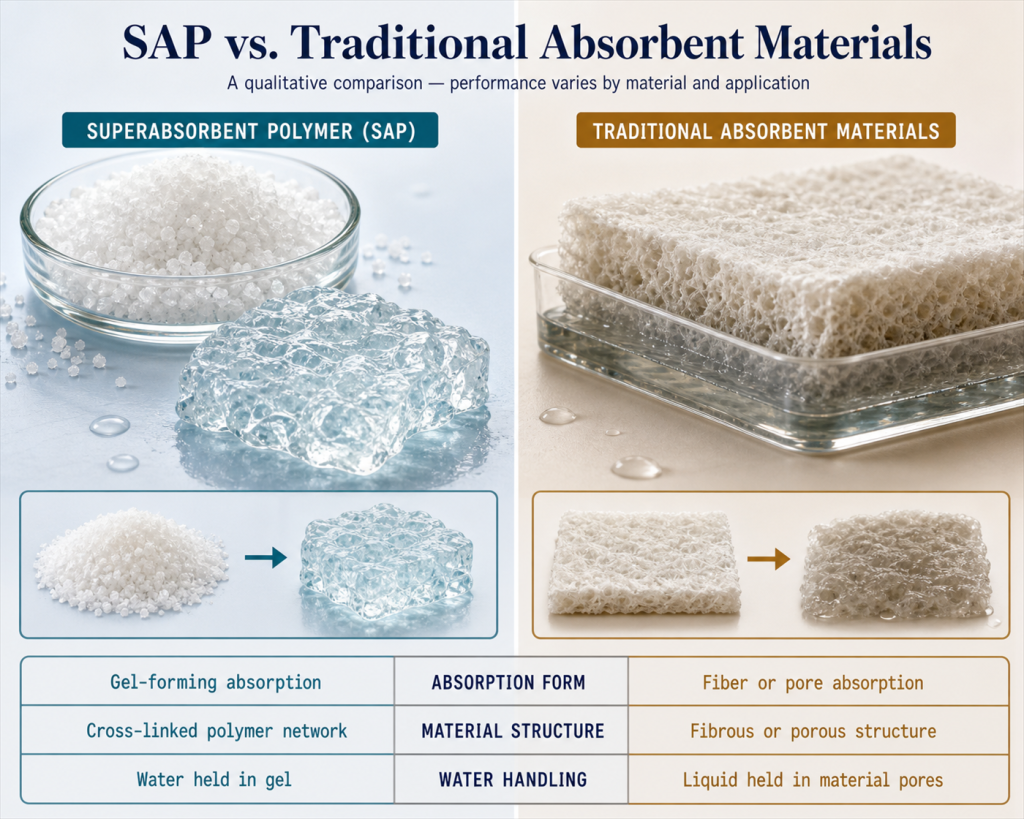 What Is the Difference Between SAP and Traditional Absorbent Materials?